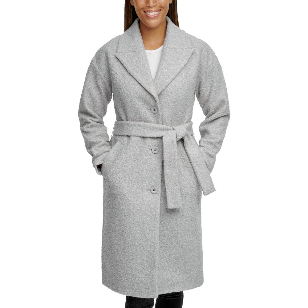 Kenneth Cole Ladies' Boucle Wrap Coat, LIGHT GREY, M